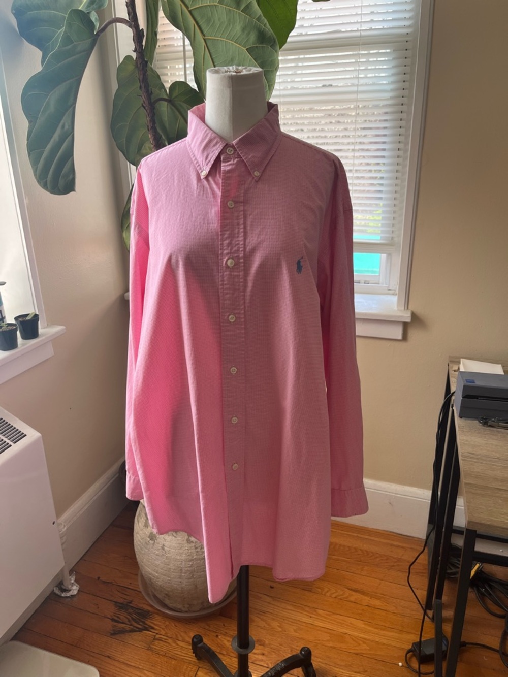 Ralph Lauren polo Yarmouth 100% cotton pink striped button up